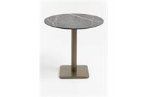 Coco Maison Brest bistrotafel marble light grey D80cm Goud 